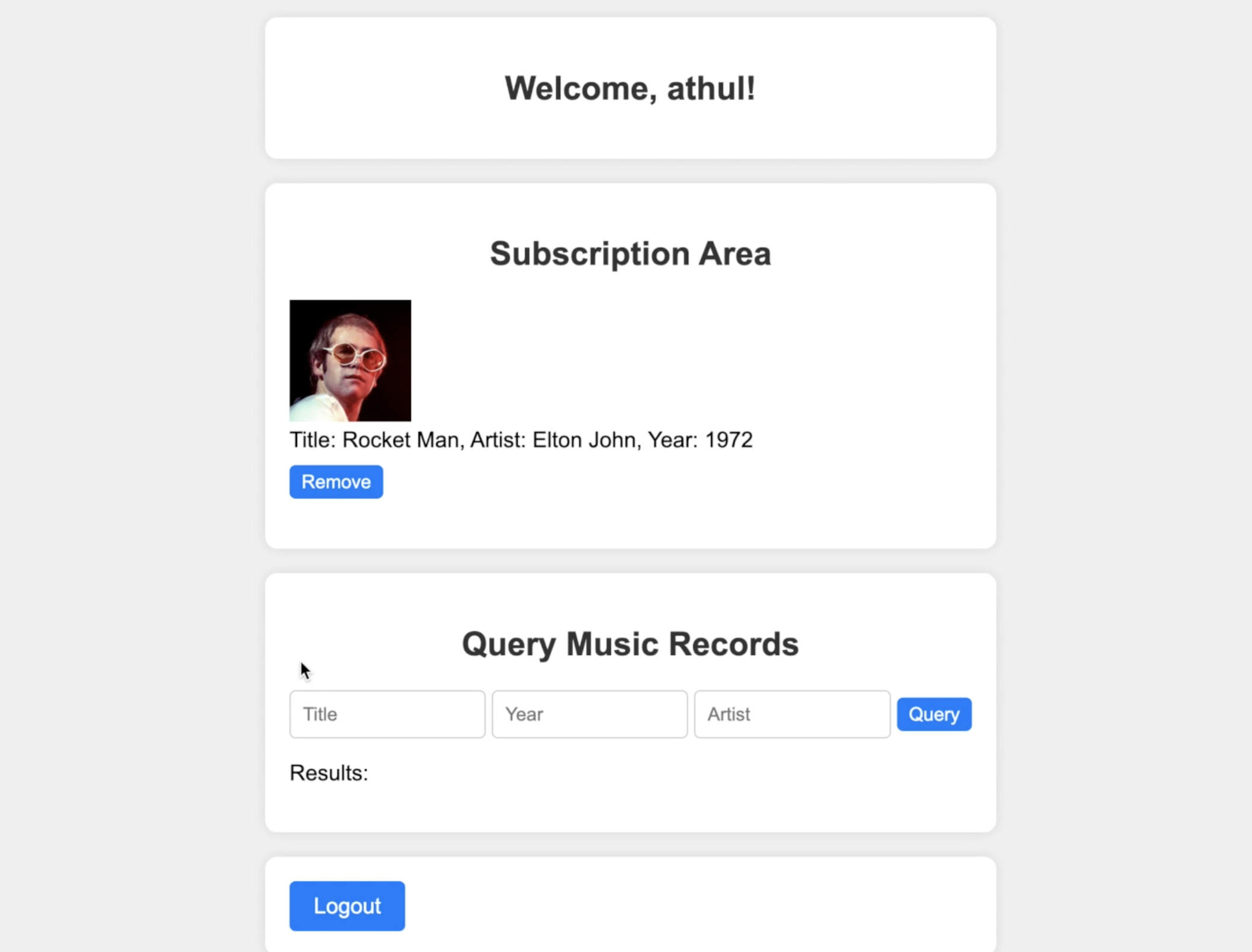 Music Subscription App screenshot