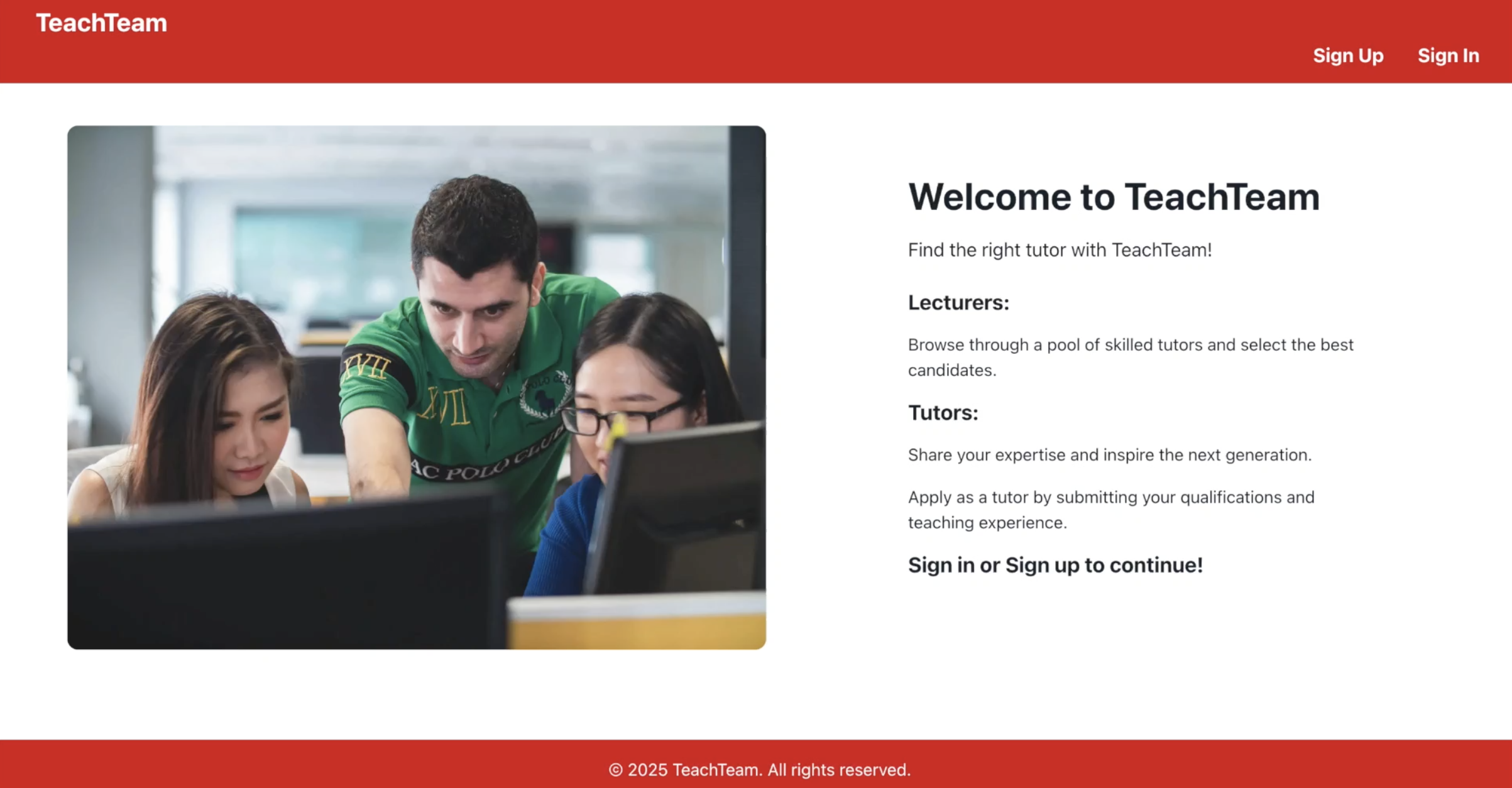 TeachTeam - Teaching Team Management Platform screenshot